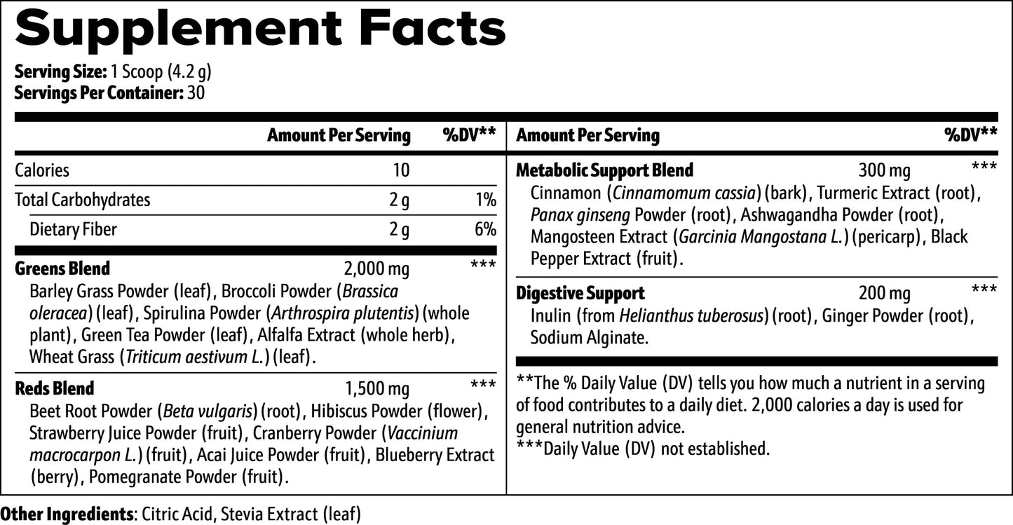 Plant-Powered Greens Powder Supplement