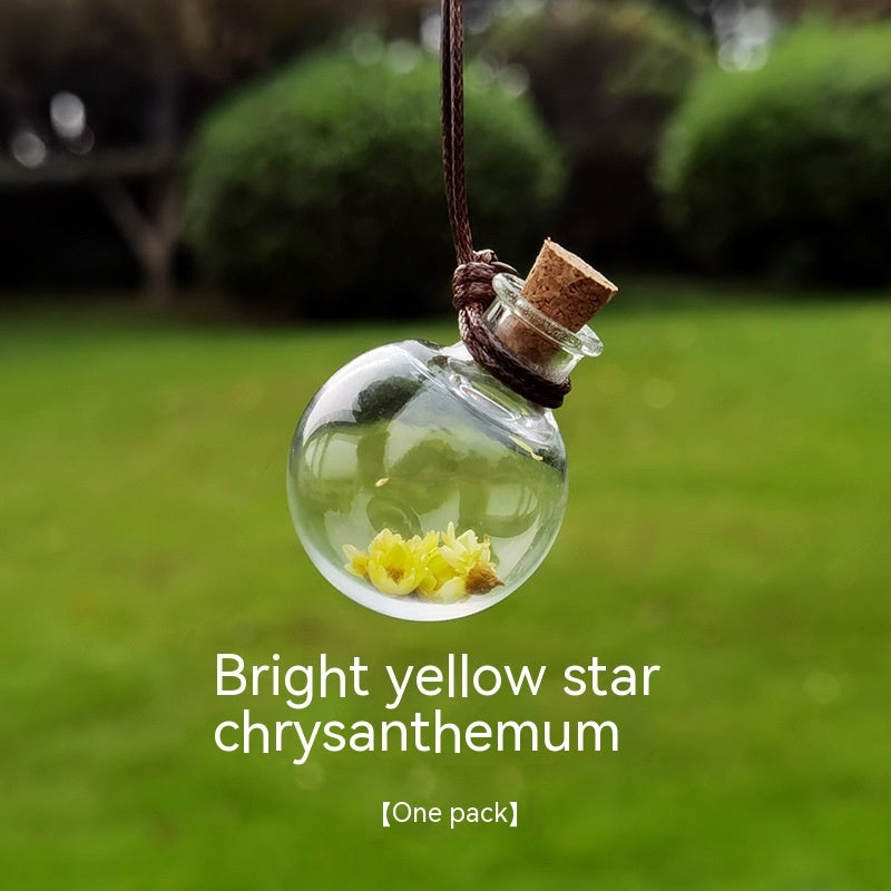 Pendant Car Preserved Flower Perfume Bottle
