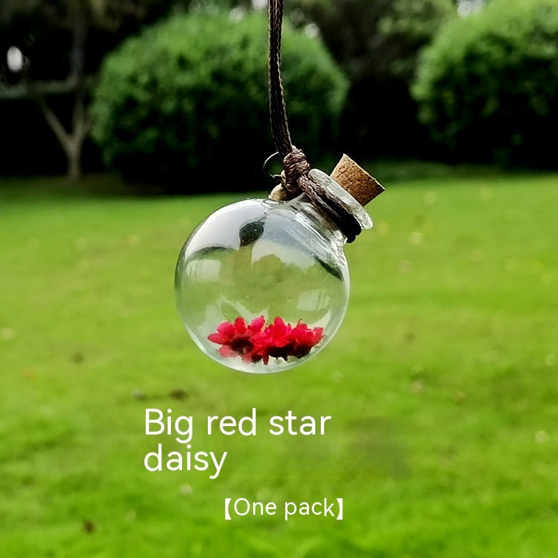 Pendant Car Preserved Flower Perfume Bottle