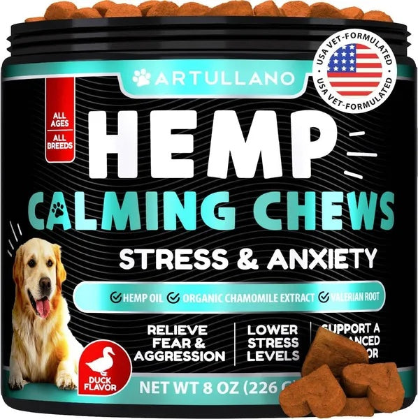 Hemp Calming Chews for Dogs โ Stress & Anxiety Relief Treats ๐ถโจ