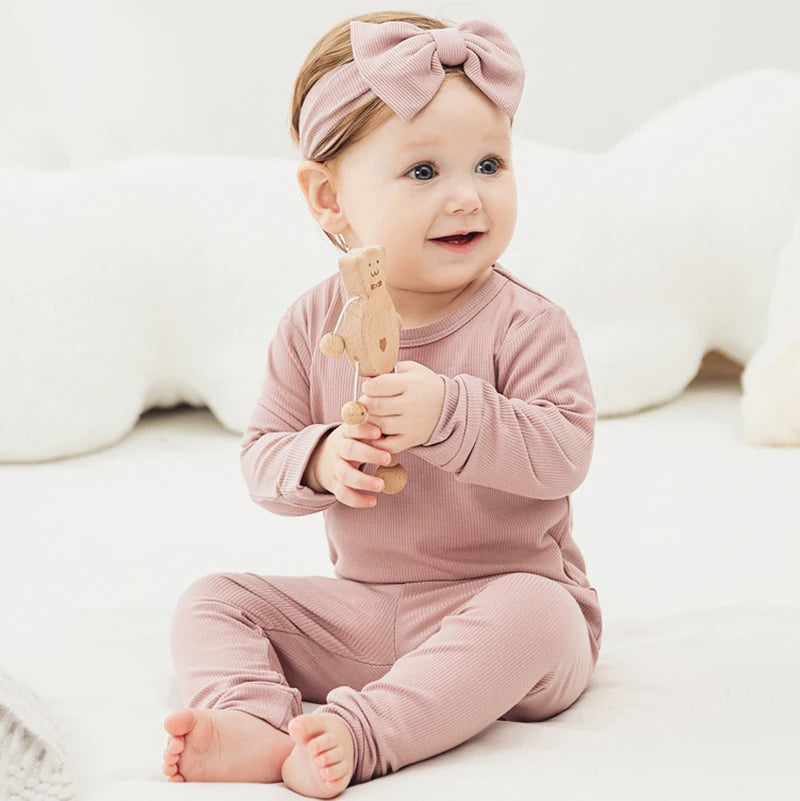 Striped Bamboo Fiber Toddler Pajamas Set
