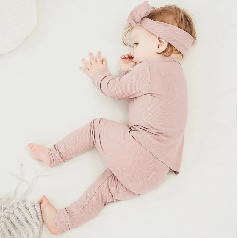 Striped Bamboo Fiber Toddler Pajamas Set
