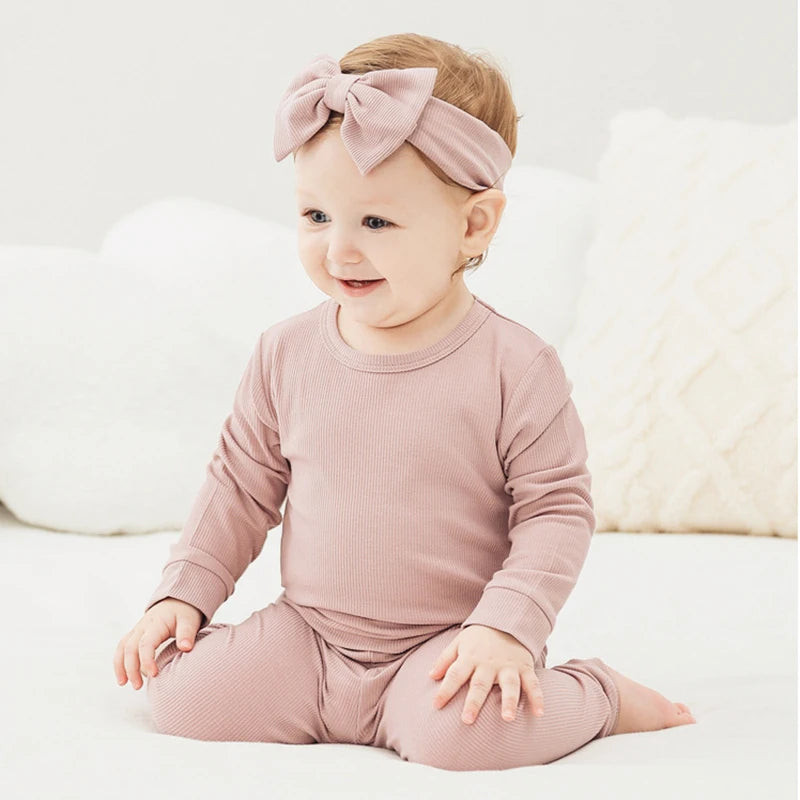 Striped Bamboo Fiber Toddler Pajamas Set