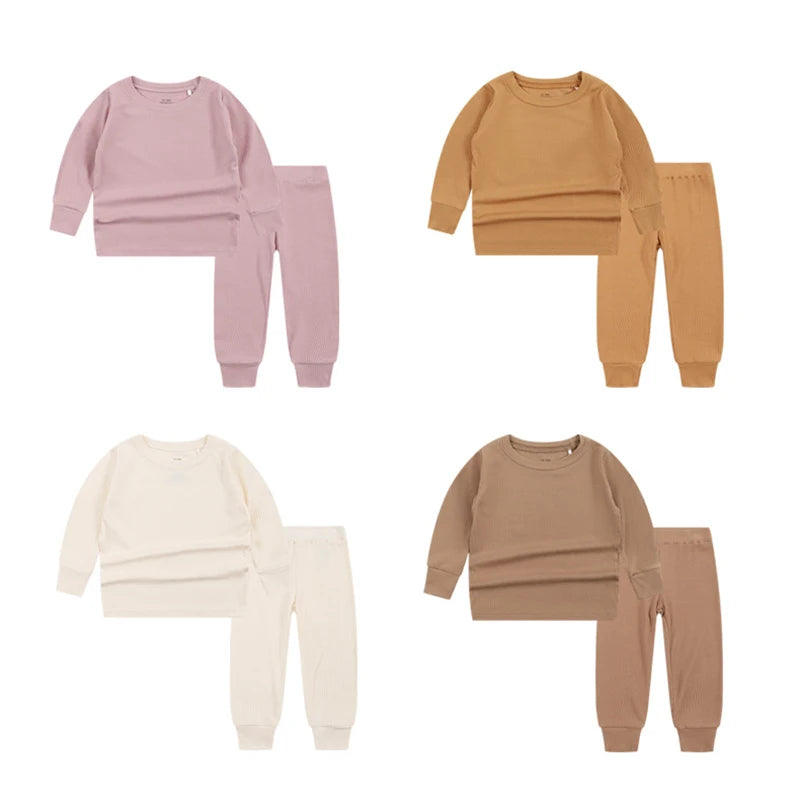 Striped Bamboo Fiber Toddler Pajamas Set