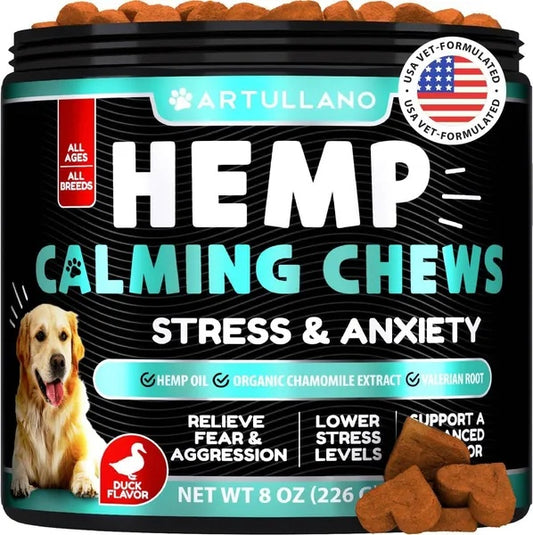 Hemp Calming Chews for Dogs – Stress & Anxiety Relief Treats 🐶✨