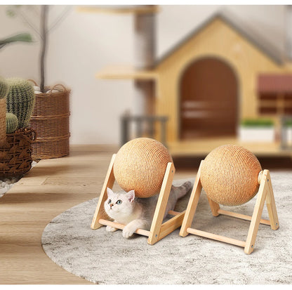 ClawHaven Wooden Cat Scratching Post