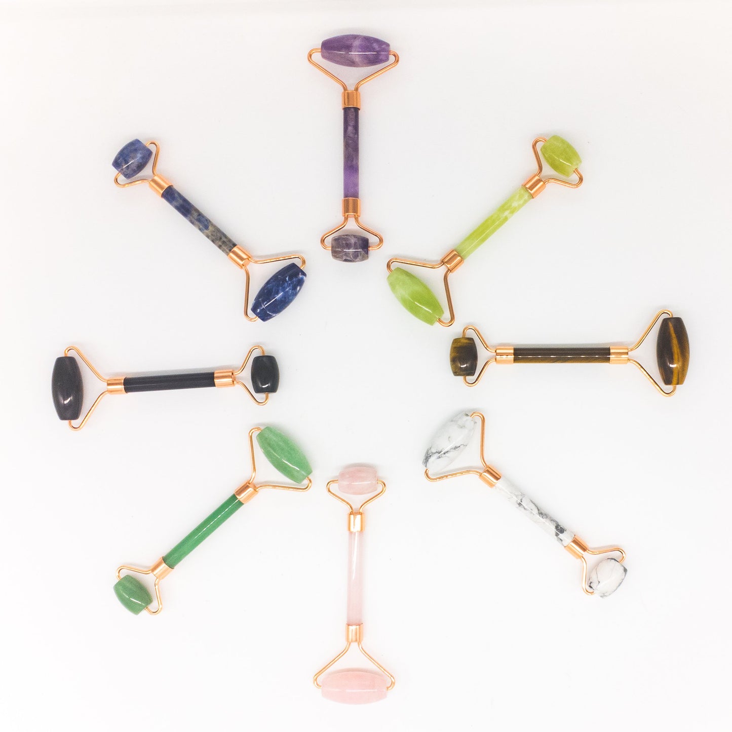 LuxeGlow Face Roller – Copper & Crystal Massager