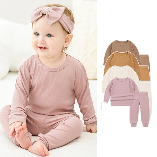 Striped Bamboo Fiber Toddler Pajamas Set