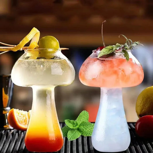 Mushroom-Shaped Glass Carafe