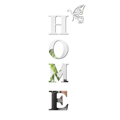HOME Logo 3D Mirror Wall Sticker
